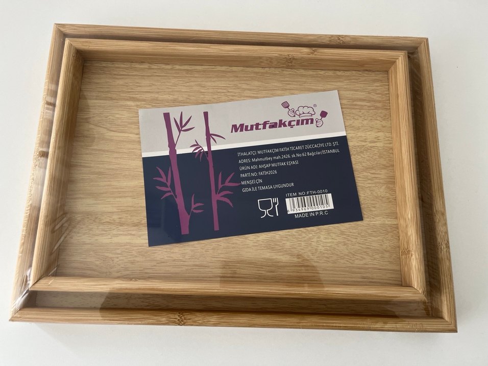 Mutfakçım 2'li Bambu Ahşap Tepsi - Görsel 4