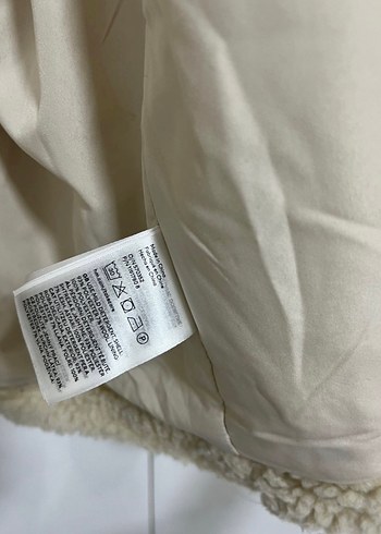 H&M L Beden Bej Erkek Peluş Fermuarlı Ceket - Görsel 4