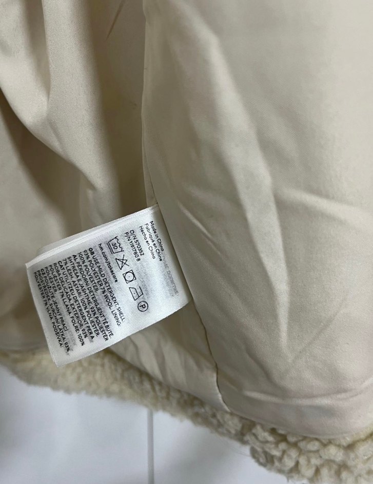 H&M L Beden Bej Erkek Peluş Fermuarlı Ceket - Görsel 4