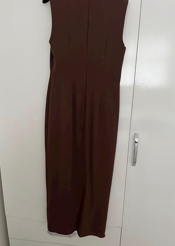 Lcw Kahverengi Kemerli Uzun Kadın Elbise - Görsel 4