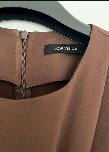 Lcw Kahverengi Kemerli Uzun Kadın Elbise - Görsel 3