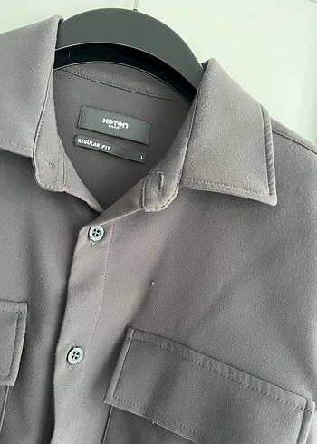 Koton Erkek Gri Düğmeli Erkek Ofis Gömleği - Görsel 2