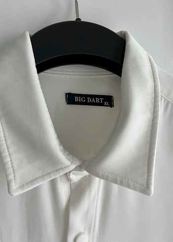 Erkek XL Düğmeli Beyaz  Gömlek Ceket - Görsel 2