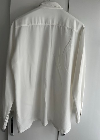 Erkek XL Düğmeli Beyaz  Gömlek Ceket - Görsel 3