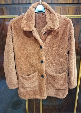 Peluş kahverengi kışlık ve baharlık kürk
