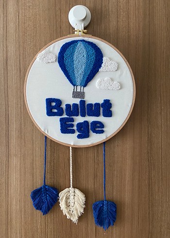 Mavi Sıcak Hava Balonu Duvar Süsü