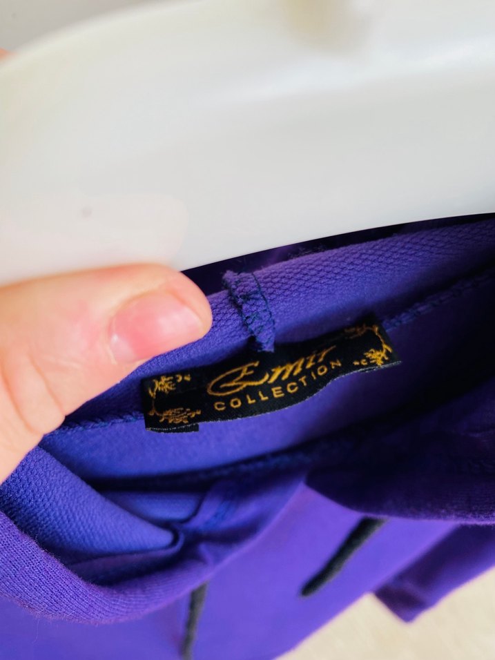 Mor Kapüşonlu Salaş Sweatshirt - Görsel 3