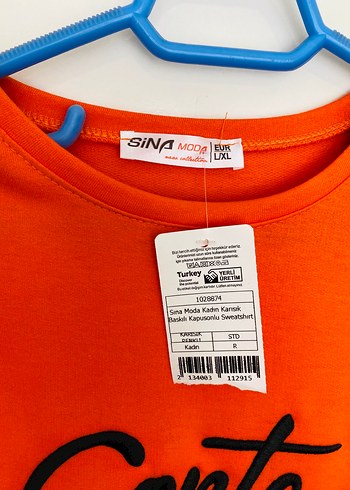Turuncu Baskılı Kadın Sweatshirt - Görsel 2