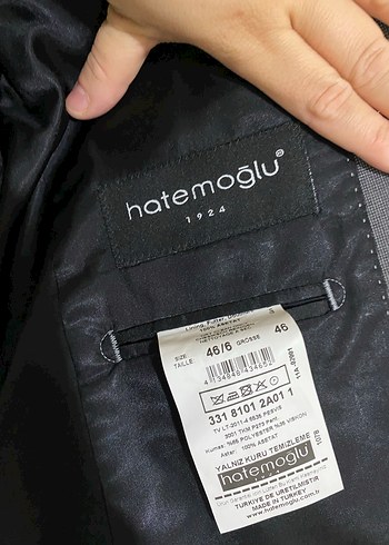 Gri Erkek Ofis Takım Elbise Ceket hatemoglu marka - Görsel 2