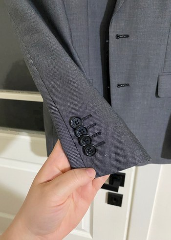 Gri Erkek Ofis Takım Elbise Ceket hatemoglu marka - Görsel 4