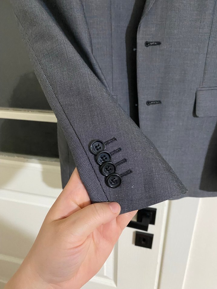 Gri Erkek Ofis Takım Elbise Ceket hatemoglu marka - Görsel 4