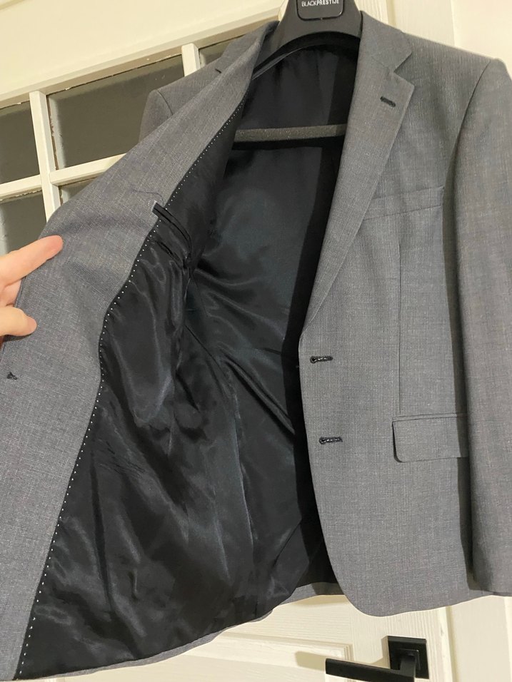 Gri Erkek Ofis Takım Elbise Ceket hatemoglu marka - Görsel 5