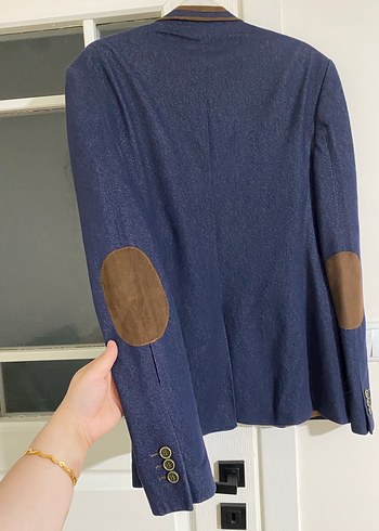 Düğmeli Lacivert Denim Erkek Ceket - Görsel 5