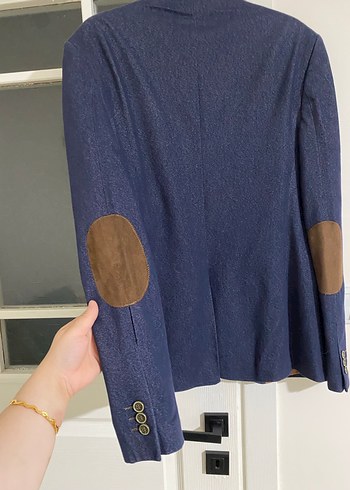 Düğmeli Lacivert Denim Erkek Ceket - Görsel 4