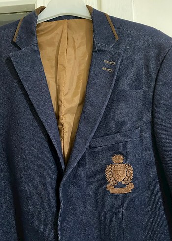 Düğmeli Lacivert Denim Erkek Ceket - Görsel 2