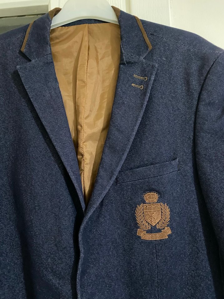 Düğmeli Lacivert Denim Erkek Ceket - Görsel 2