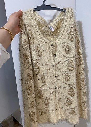 Nakışlı Bej Bohem Kadın Hırka - Görsel 2