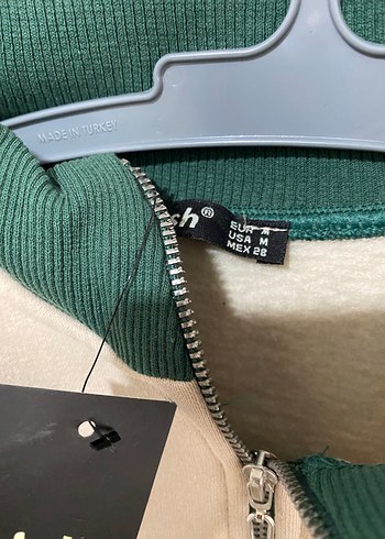 Yeşil Baskılı Fermuarlı Kadın Sweatshirt - Görsel 3