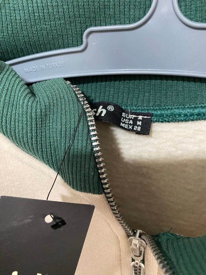 Yeşil Baskılı Fermuarlı Kadın Sweatshirt - Görsel 3