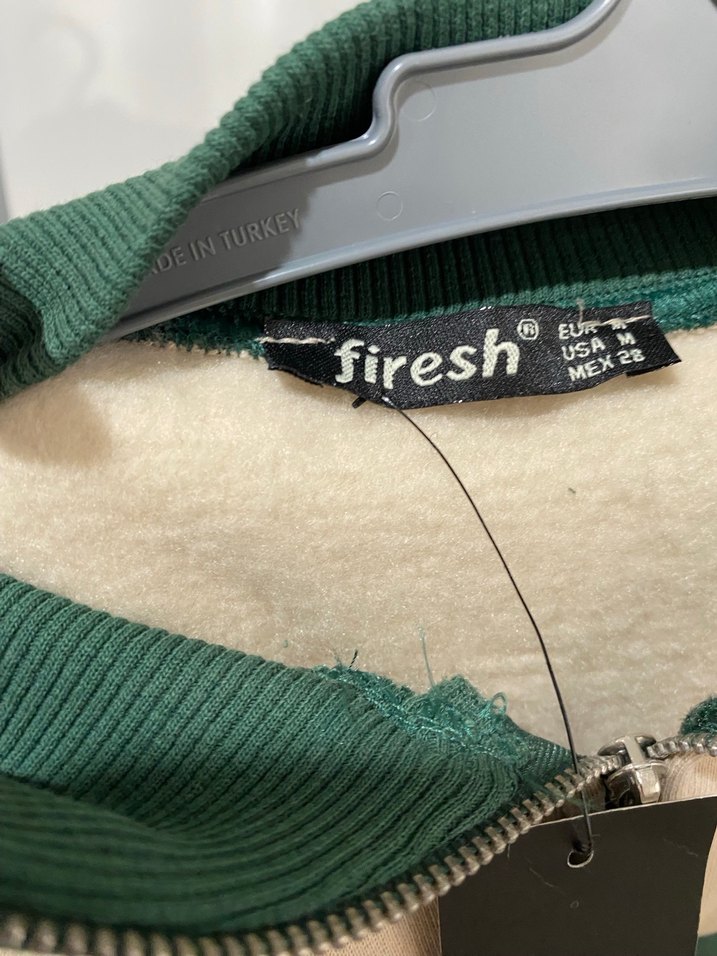 Yeşil Baskılı Fermuarlı Kadın Sweatshirt - Görsel 5