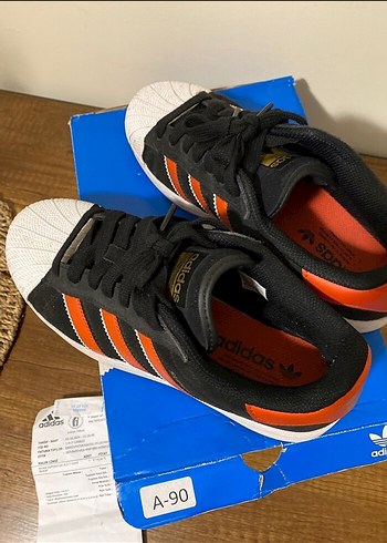 Adidas Erkek Spor Ayakkabı Siyah Turuncu Desenli