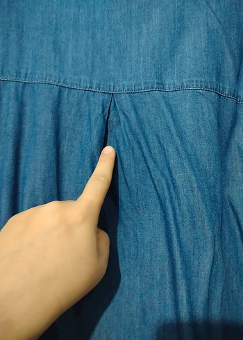 48 Beden lacivert Renk Lacivert Denim Düğmeli Kadın Tunik