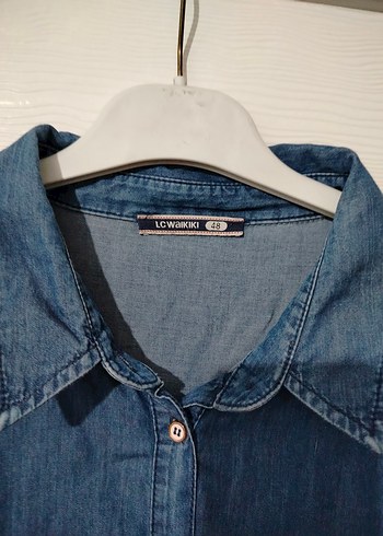LC Waikiki Lacivert Denim Düğmeli Kadın Tunik