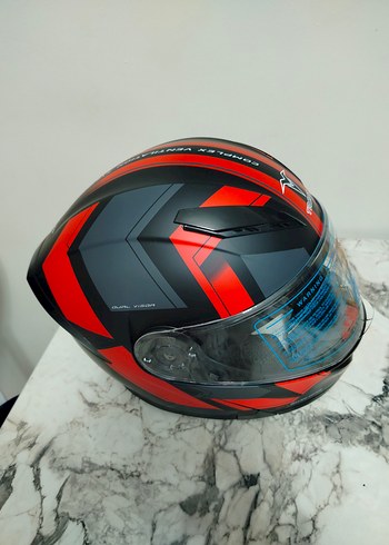 Kırmızı sıfır ürün M beden Motosiklet Kaskı - Görsel 2