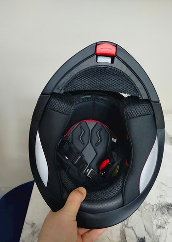 Kırmızı sıfır ürün M beden Motosiklet Kaskı - Görsel 5