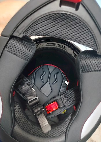 Kırmızı sıfır ürün M beden Motosiklet Kaskı - Görsel 7