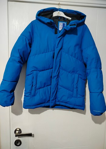 Erkek Çocuk Mavi Kapüşonlu Mont - Görsel 7