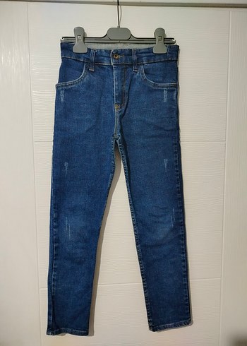 Erkek Çocuk Mavi Kemerli Regular Fit Jean - Görsel 5