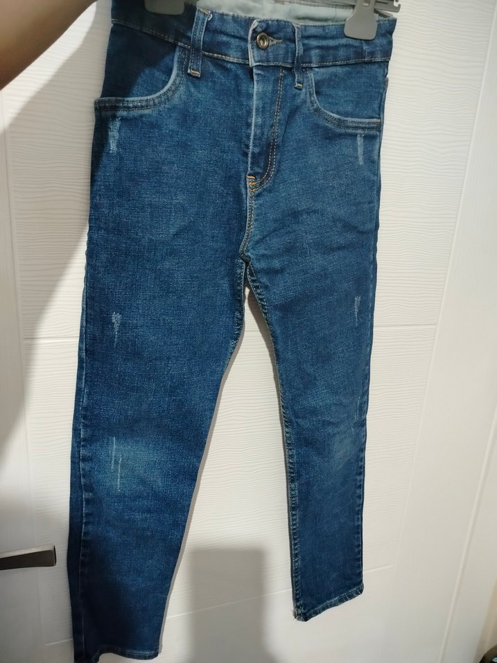 Erkek Çocuk Mavi Kemerli Regular Fit Jean - Görsel 2