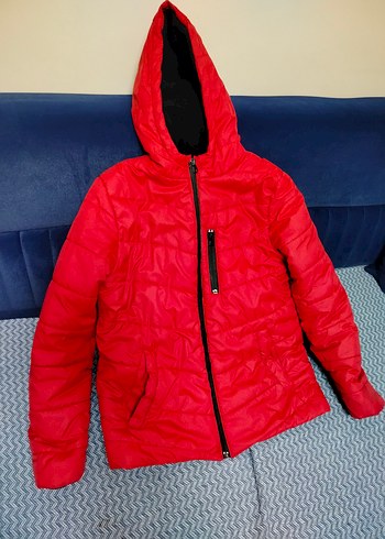 Koyu Kırmızı Fermuarlı Erkek Çocuk Mont - Görsel 7