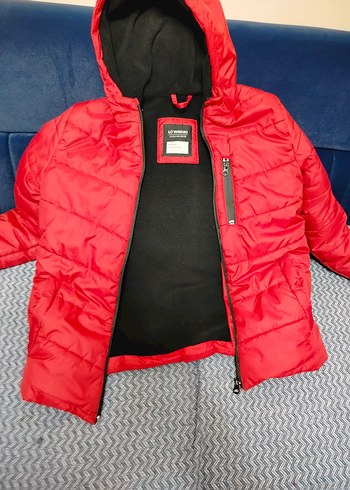 Koyu Kırmızı Fermuarlı Erkek Çocuk Mont - Görsel 11