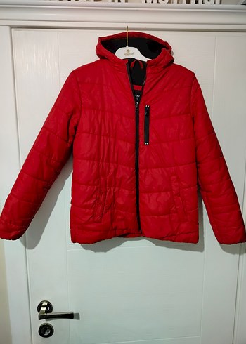 Koyu Kırmızı Fermuarlı Erkek Çocuk Mont - Görsel 4