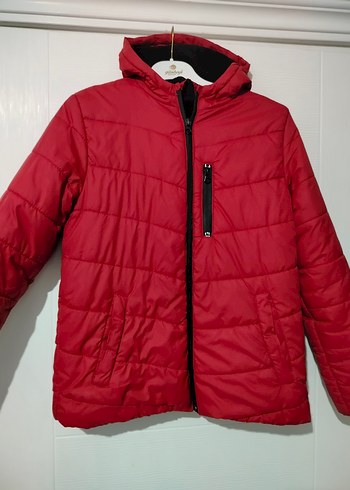 Koyu Kırmızı Fermuarlı Erkek Çocuk Mont - Görsel 2