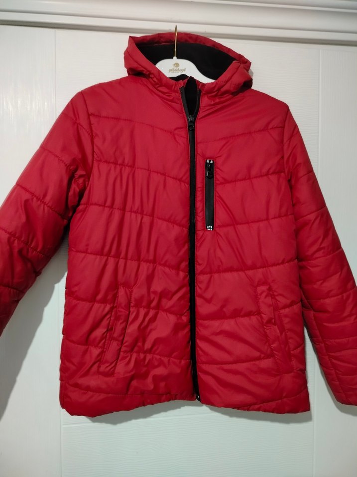 Koyu Kırmızı Fermuarlı Erkek Çocuk Mont - Görsel 2