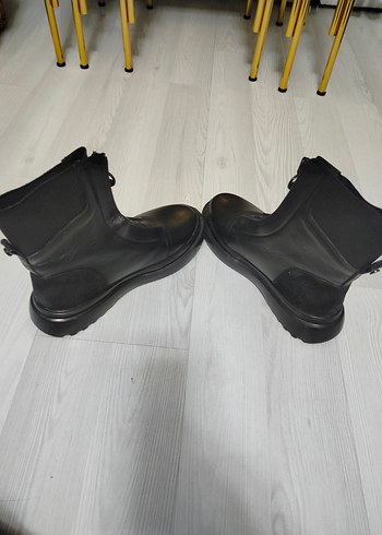 Siyah Deri Goth Stiletto Topuklu Bot - Görsel 6