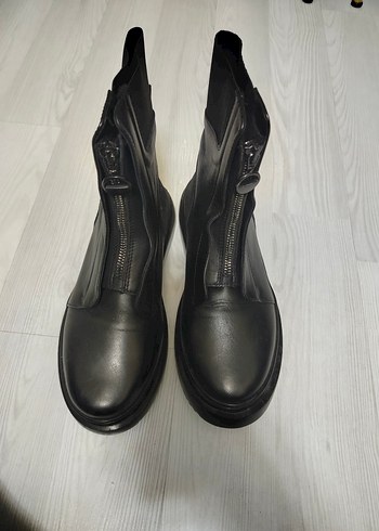 Siyah Deri Goth Stiletto Topuklu Bot - Görsel 11