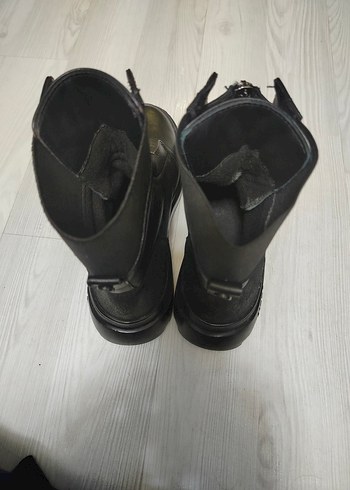 Siyah Deri Goth Stiletto Topuklu Bot - Görsel 3