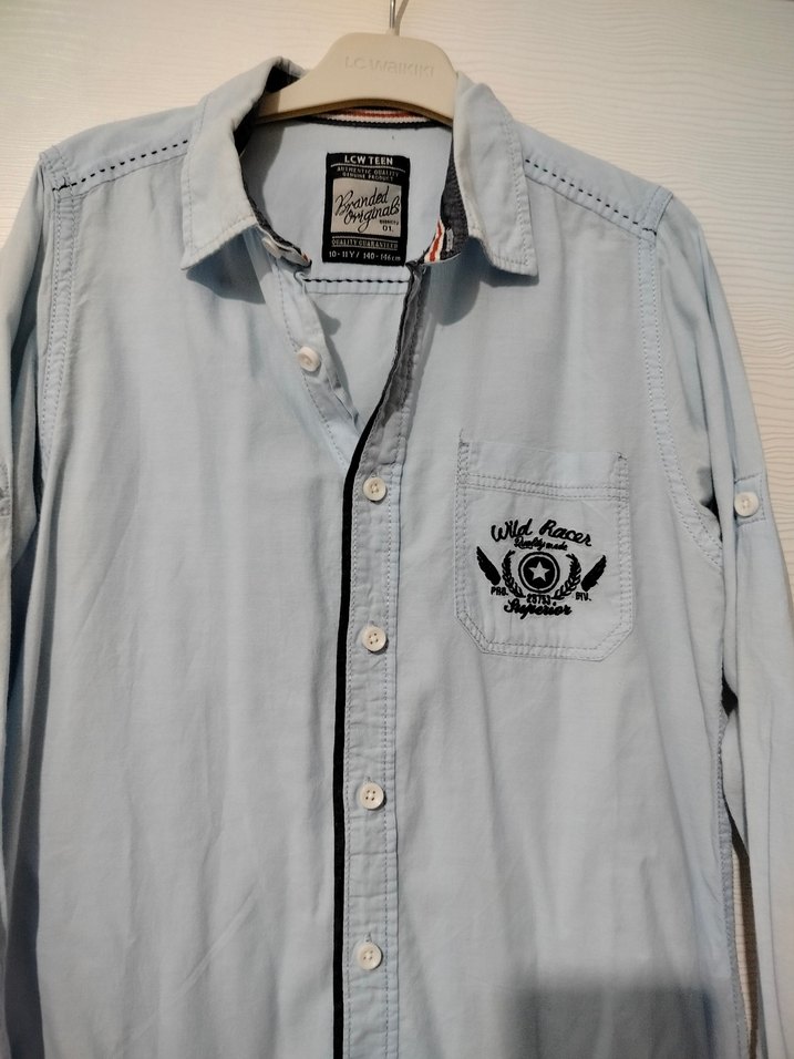 Mavi Denim Erkek çocuk Gömlek, Uzun Kollu, Salaş Kesim - Görsel 5