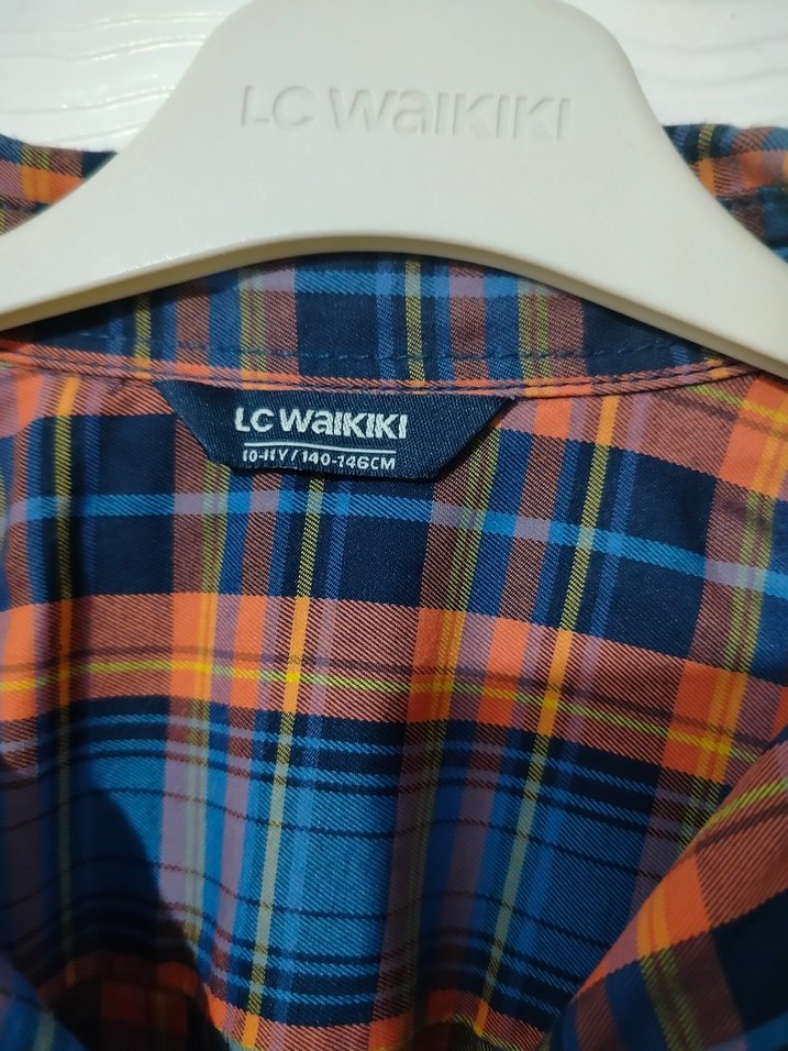 Renkli Ekoseli Düğmeli Uzun Kollu Erkek çocuk Gömlek - Görsel 5