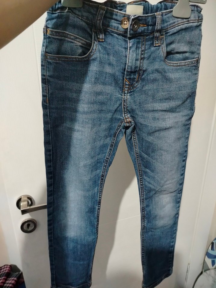Erkek Çocuk Bağlama Desenli Mavi Denim Pantolon - Görsel 2