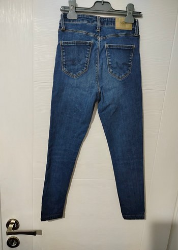 Kız çocuk Lacivert Denim Kemerli Günlük Jean - Görsel 5