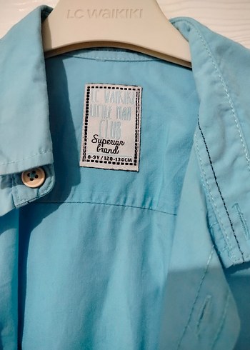 Erkek Çocuk Kısa Kollu Mavi Denim Gömlek - Görsel 4