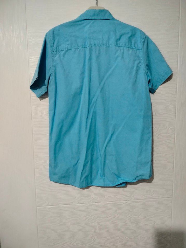 Erkek Çocuk Kısa Kollu Mavi Denim Gömlek - Görsel 2