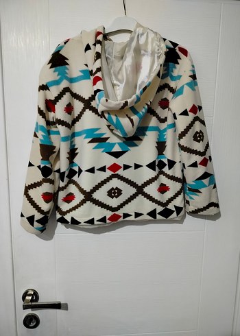 Kapüşonlu Desenli Kadın Ceket - Görsel 2