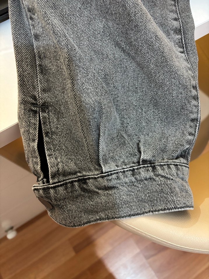 Gri Kadın Denim Bol Kesim Midi Jean - Görsel 3