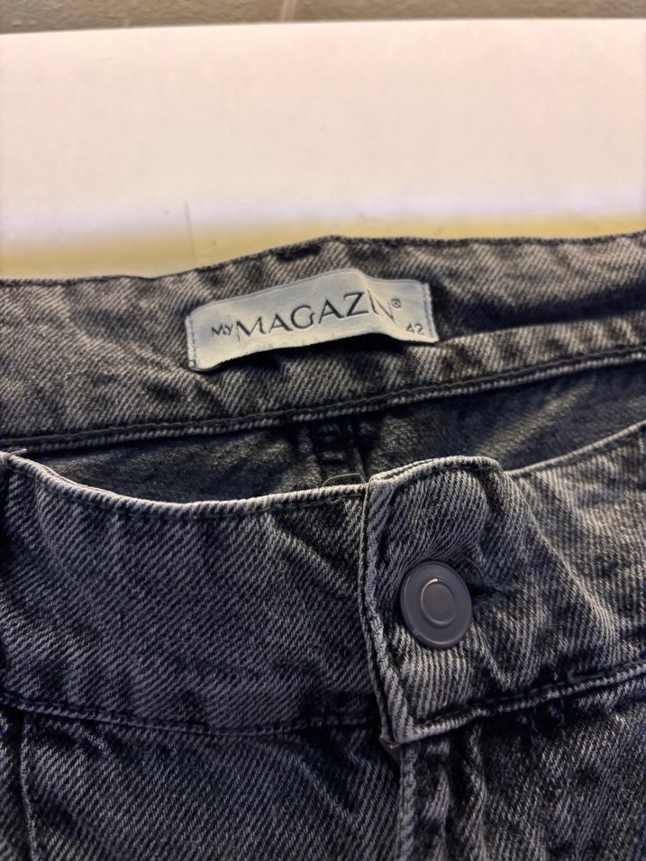 Gri Kadın Denim Bol Kesim Midi Jean - Görsel 5